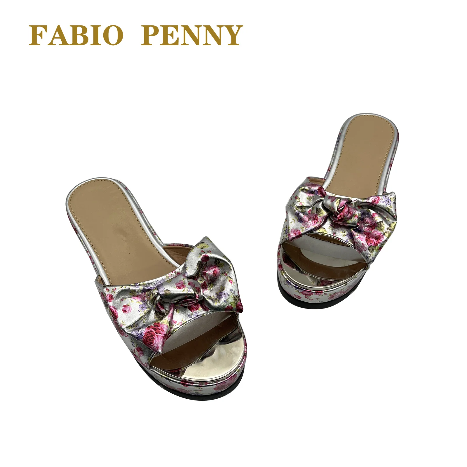 African Mama Fashion party platform Slippers floral bow design casual women\'s slippers