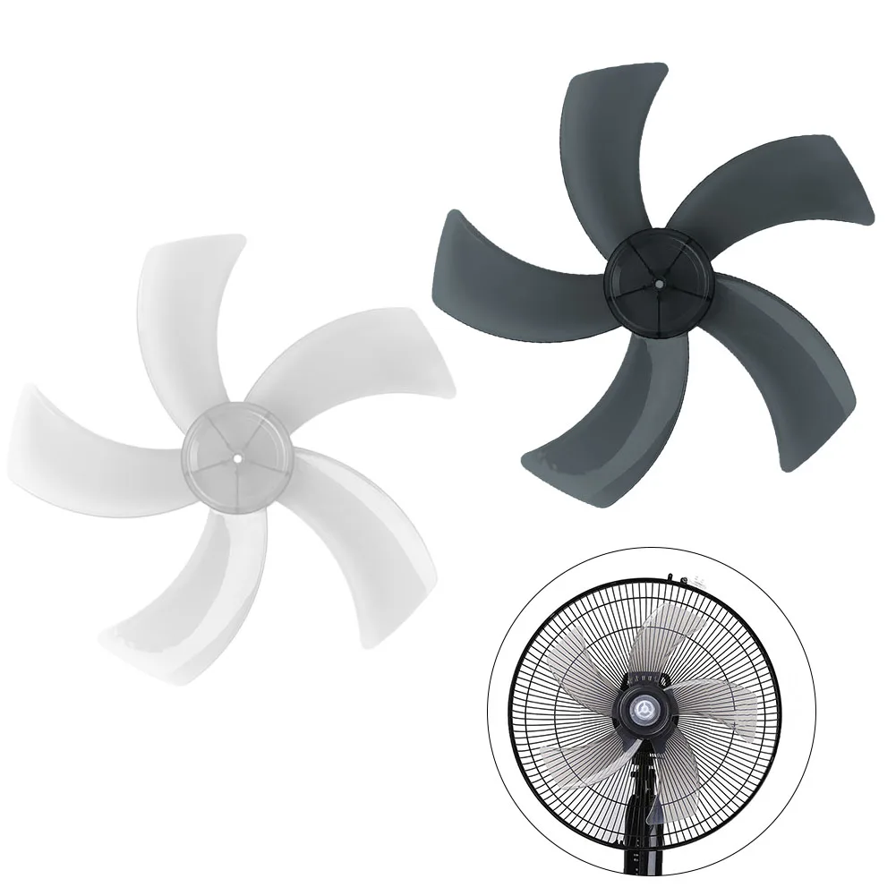 16 inch Plastic Fan Blade Five Leaf Floor Fan Wind Blade Standing Pedestal Fan Blade With Nut Cover Electric Fan Accessories