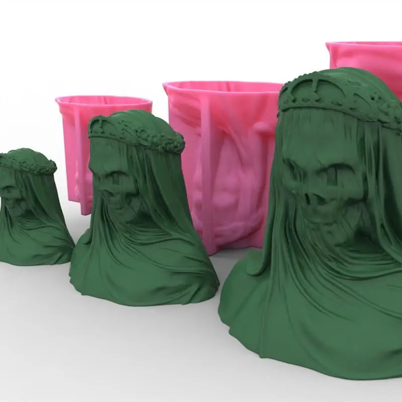 الإبداعية المحجبات الجمجمة الملك شمعة سيليكون قالب الإغاثة DIY بها بنفسك الروائح شمعة قالب هالوين ديكور حفلة هدايا الشوكولاته