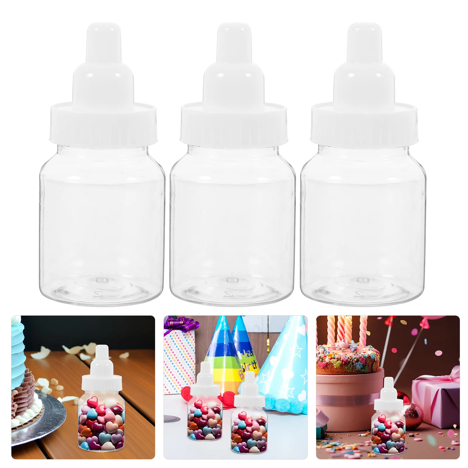 12 Pcs Candy Box Baby Shower Favors Containers Chocolate Mini Bottles Party Holder for Bridal Wedding Plastic Sweets