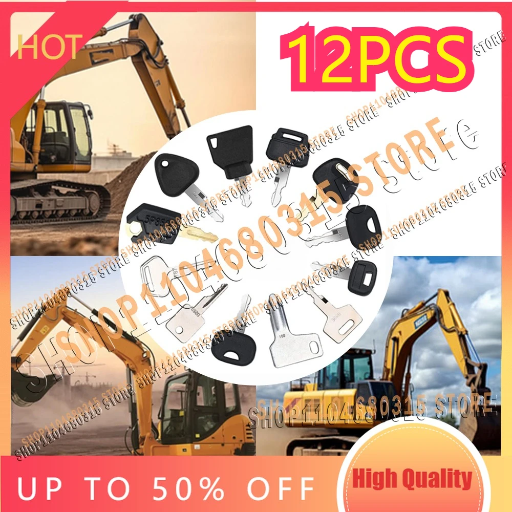 12pcs Keys New Heavy Equipment Construction Ignition Key for Ca Jc Yanmar Kobelco for Vol BOBCAT Hita Komatsu Excavator