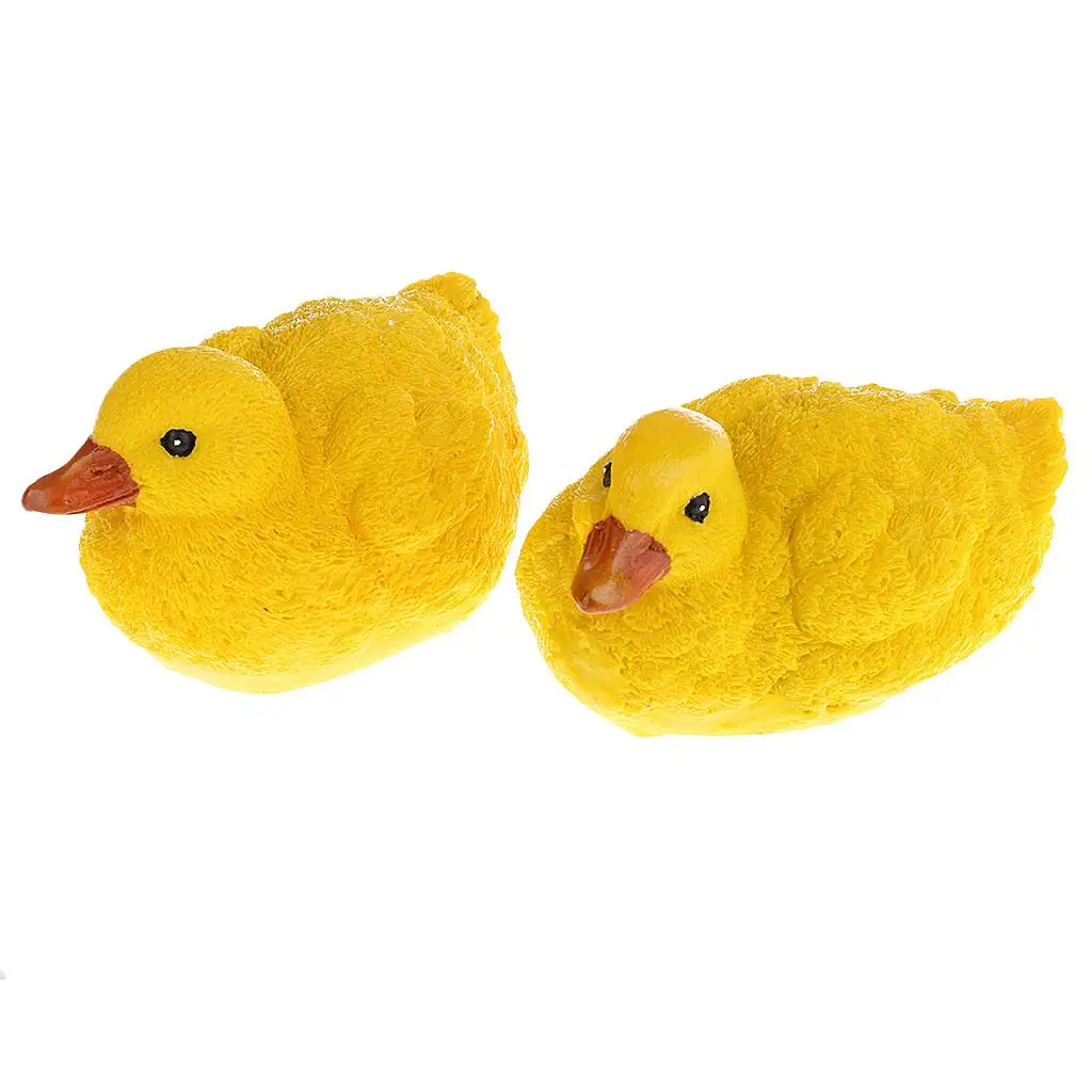 Realistic Yellow Duck Figurines Garden Decoration Resin Statues for Outdoor Animal Yard Fairy Garden Accessories