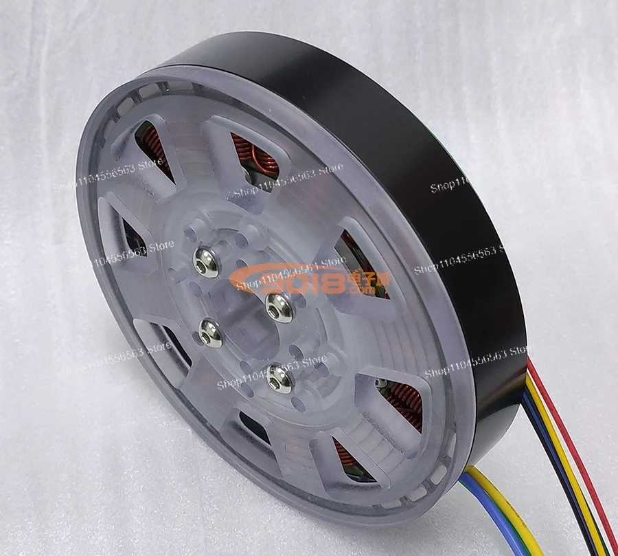 Трехфазный бесщеточный двигатель постоянного тока с полым валом, высокий крутящий момент, дисковый плоский двигатель, крутящий момент 2,0 Нм, регулируемая скорость, с драйвером