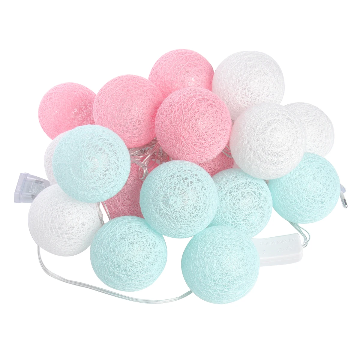 

Cotton Ball 20 String Lights with EU-plug for Wedding Garden Party Christmas Decoration (Blue Serial)