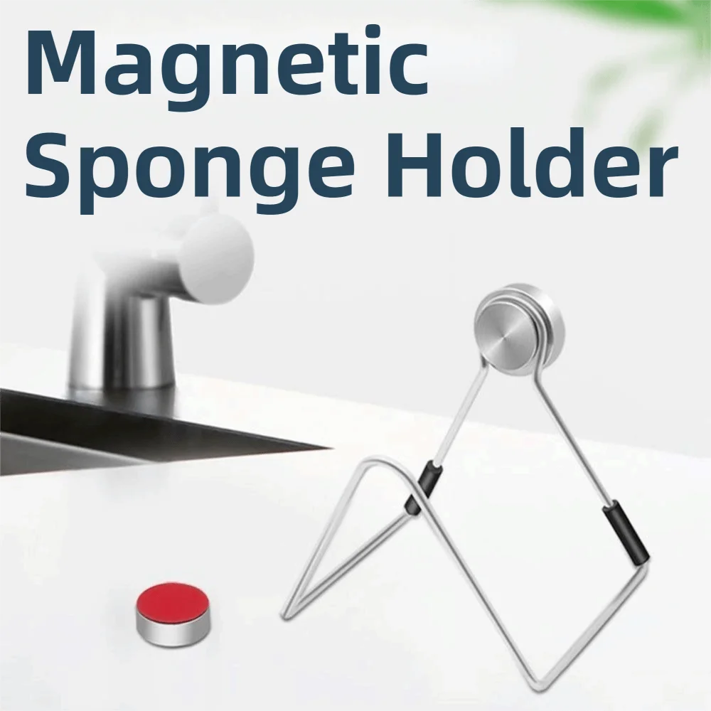 Stainless Steel Magnetic Sponge Holder Waterproof Easy To Install Sponge Hanging Bracket Detachable Rustproof