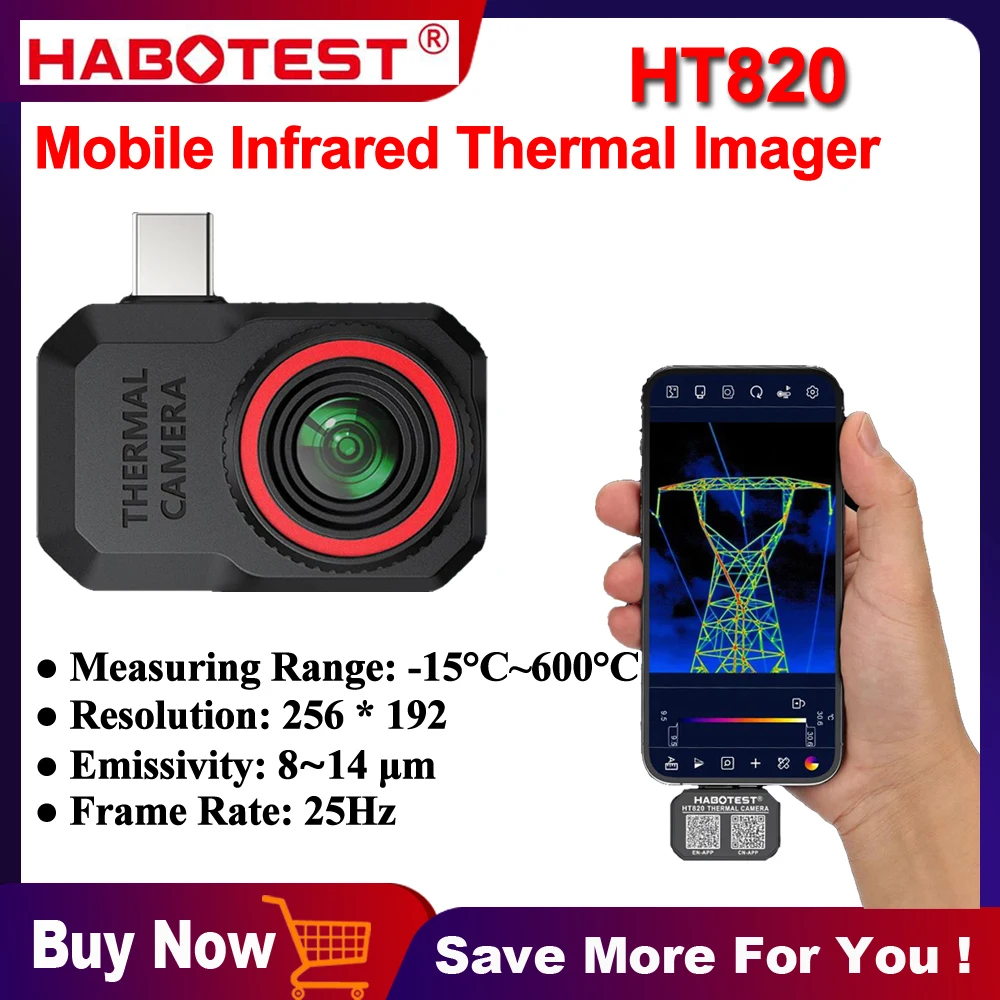 HABOTEST HT820 Android Type-C Industrial grade Thermal Imager Mobile Portable infrared thermal imaging analyzer for Phone