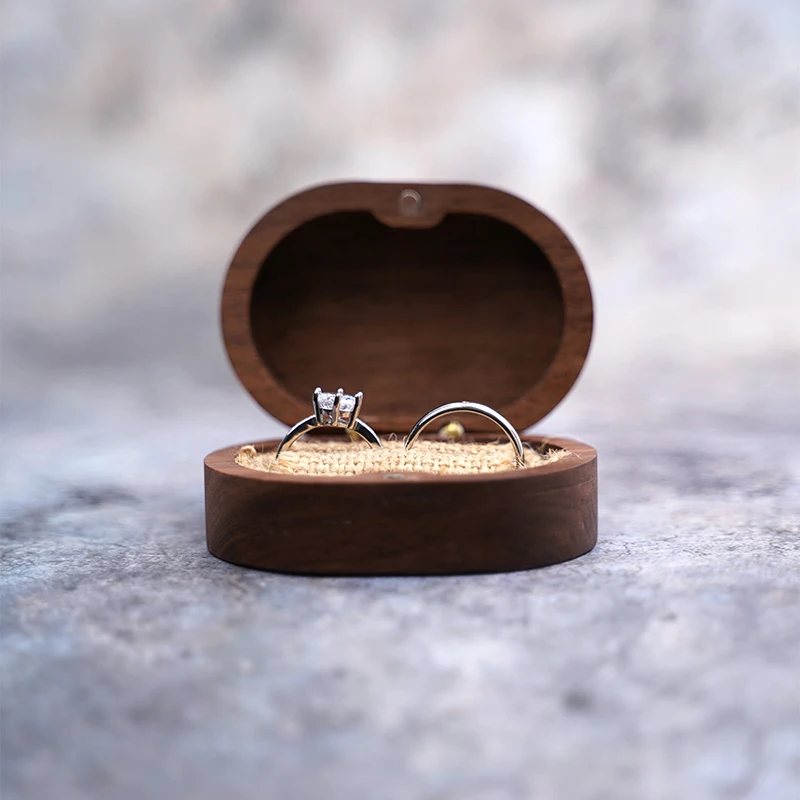 Holz schmuck Ring Box rustikale Ehering Halter Sammlung Display Geschenk box