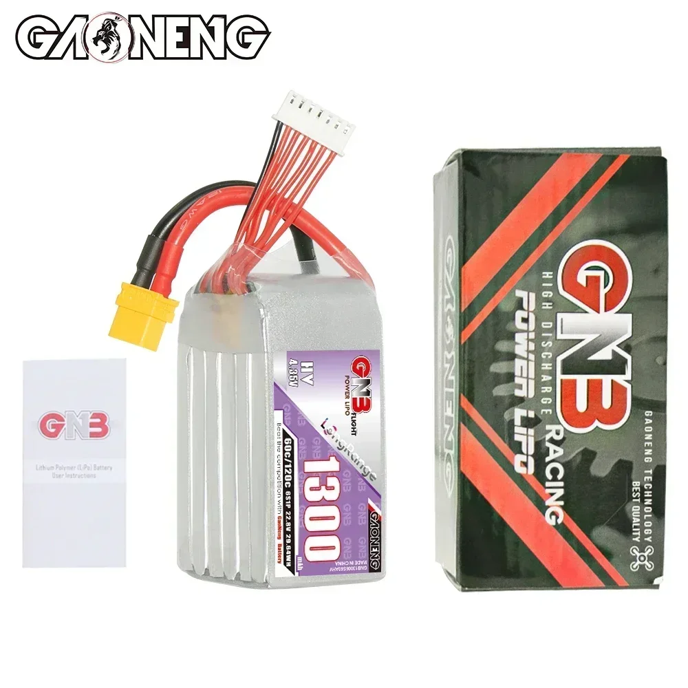 GAONENG GNB 1300mAh 60C HV 7.6 V/11.4 V/15.2 V/22.8 V LiHV batterij XT30/XT60 Connector Voor FPV Drone RC Helicopter Onderdelen