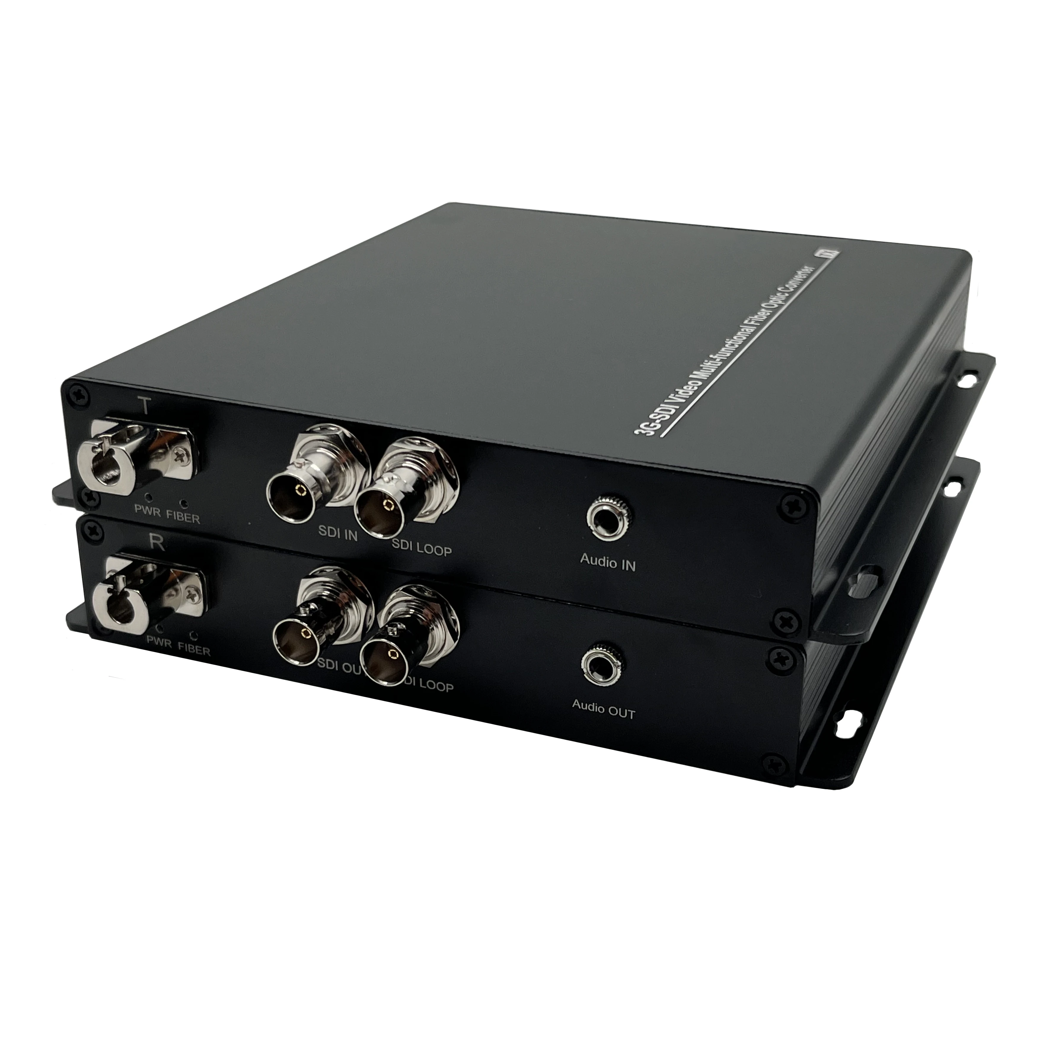 2 Ports 3G-SDI With 1Ch 3.5mm Audio Over Single Fiber 1080P Broadcast Level SDI Video Optical Transceiver