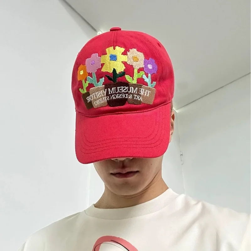 

Korean Niche Flower Three-dimensional Embroidery Baseball Cap Men and Women Outdoor Soft Top Casual Sunshade Trend Hip-hop Hat