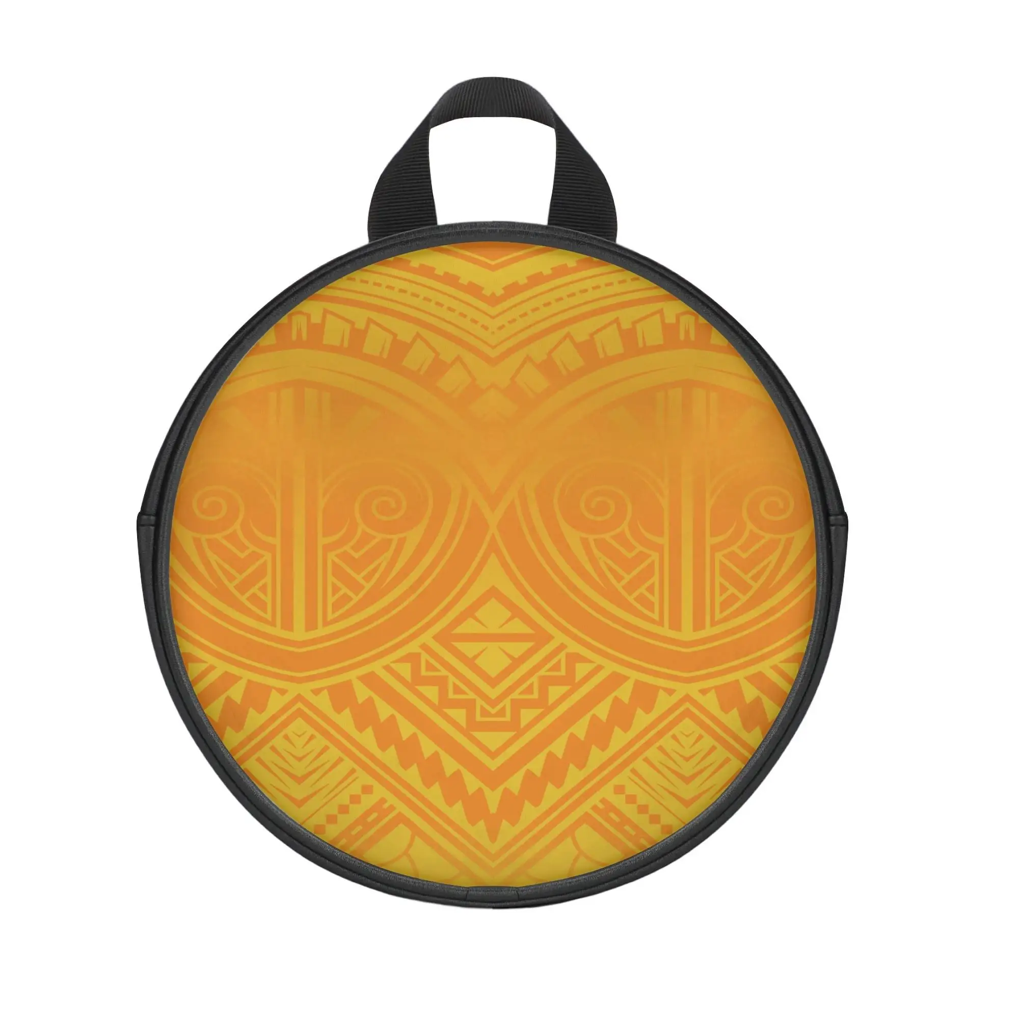 

Polynesian Samoa Bloom Customizable PU Leather Round Bag Women Lightweight Crossbody YearRound Beach Vibe