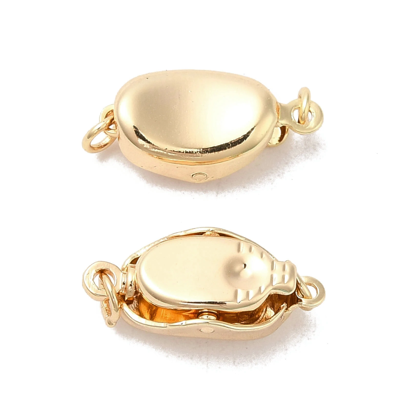 30pcs Oval Brass Box Clasp Metal Colors Push Lock Clasps for DIY Jewelry Bracelet Necklace Making Supplies 8x16x5mm