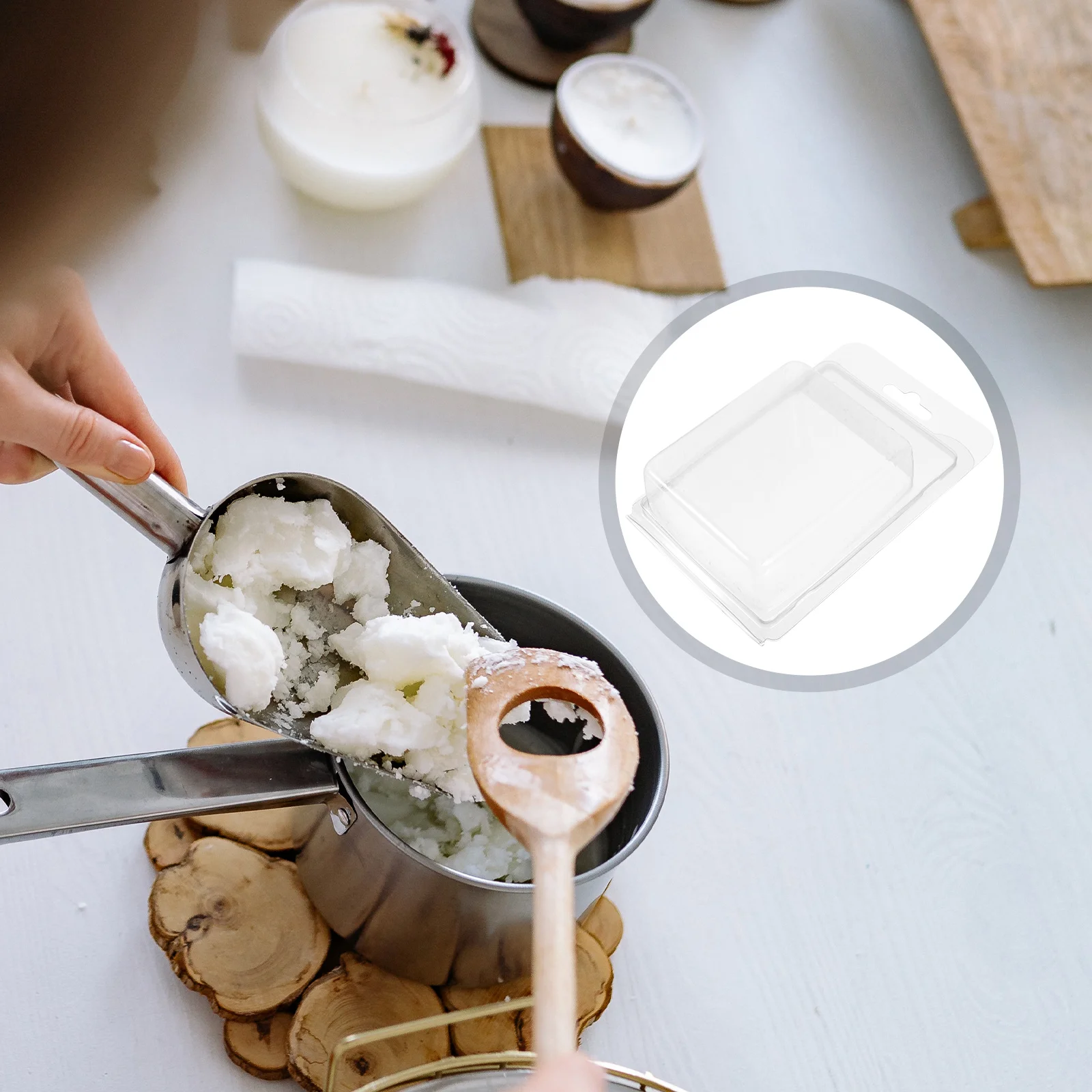 

20pcs Molds Transparent Empty Packaging Boxes Small Retail Clear Plastic Chocolate Wax Melt Cube Container For Soap