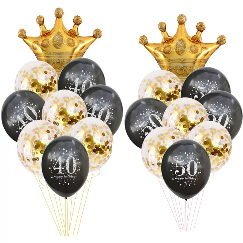 

Black Gold 30 40 50 60 Years Birthday Party Confetti Balloon 30th 50th Birthday Party Decorations Adult Party Ballon Air Globos