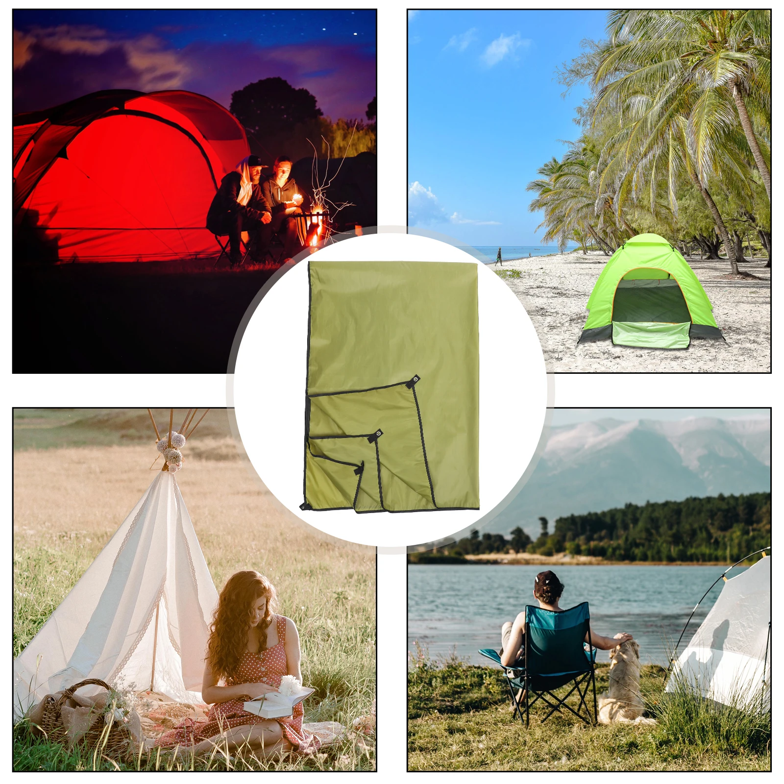 

1pc 210X150Cm Oxford Cloth Waterproof Ground Mat Foldable Portable Outdoor Blanket Uv Protection For Beach Camping Picnic Hiking