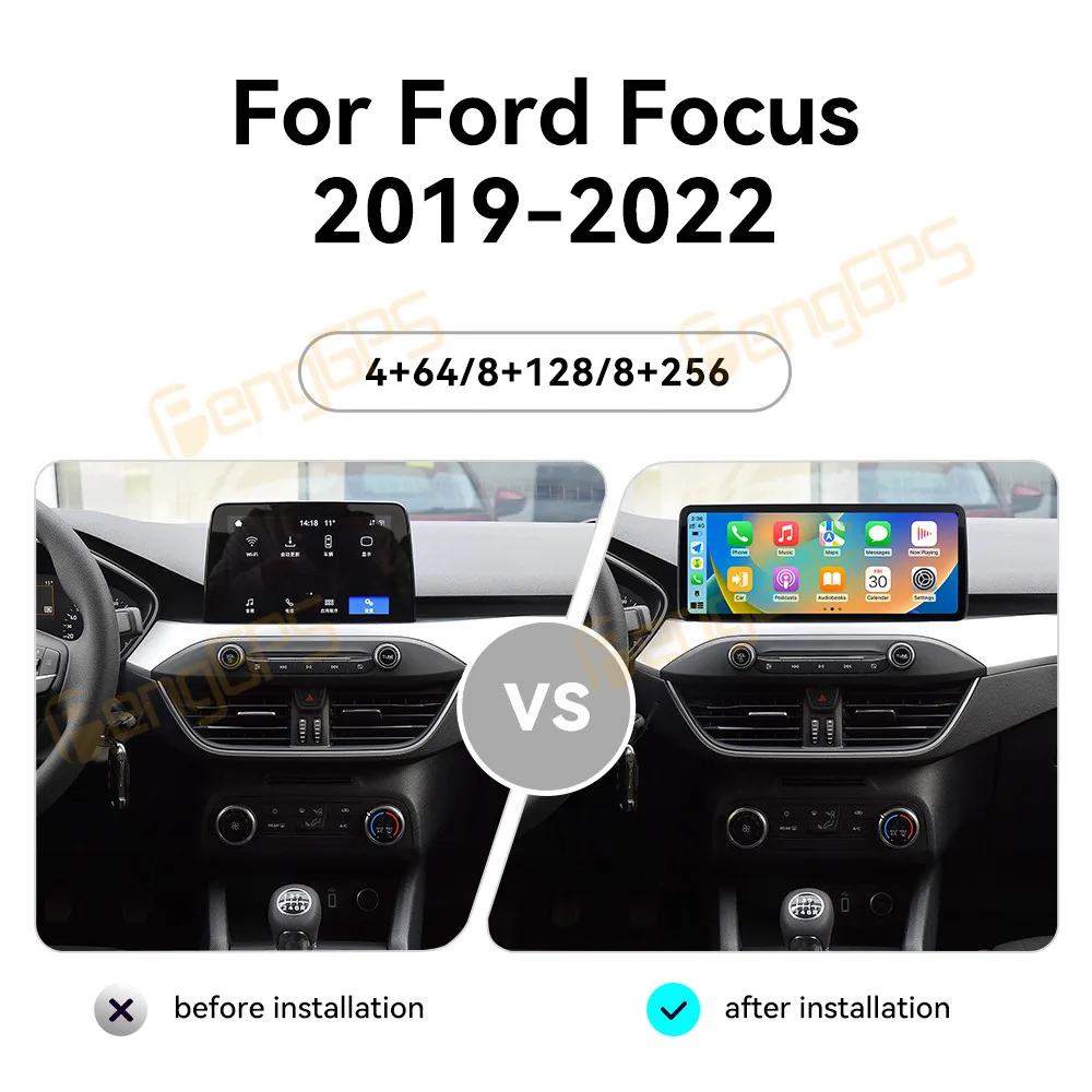12.3” Car Radio Ultra-thin Screen For Ford Focus 2019-2022 Multimedia Player Stereo Android 13 Carplay Auto GPS Navi Host BT