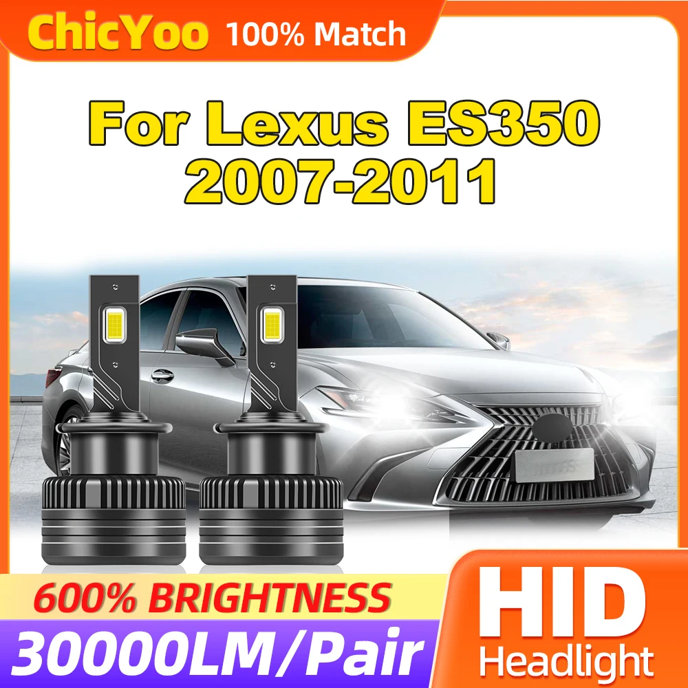 

120W HID Xenon Lights 30000LM Auto Headlamp Bulbs 6000K White 12V LED Headlights For Lexus ES350 2007 2008 2009 2010 2011