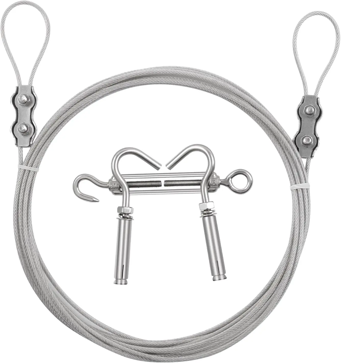 

10.8FT Heavy Duty Stainless Steel Clothesline - Windproof Anti-sag Outdoor Hanging Rope for Laundry, Curtains & Decor