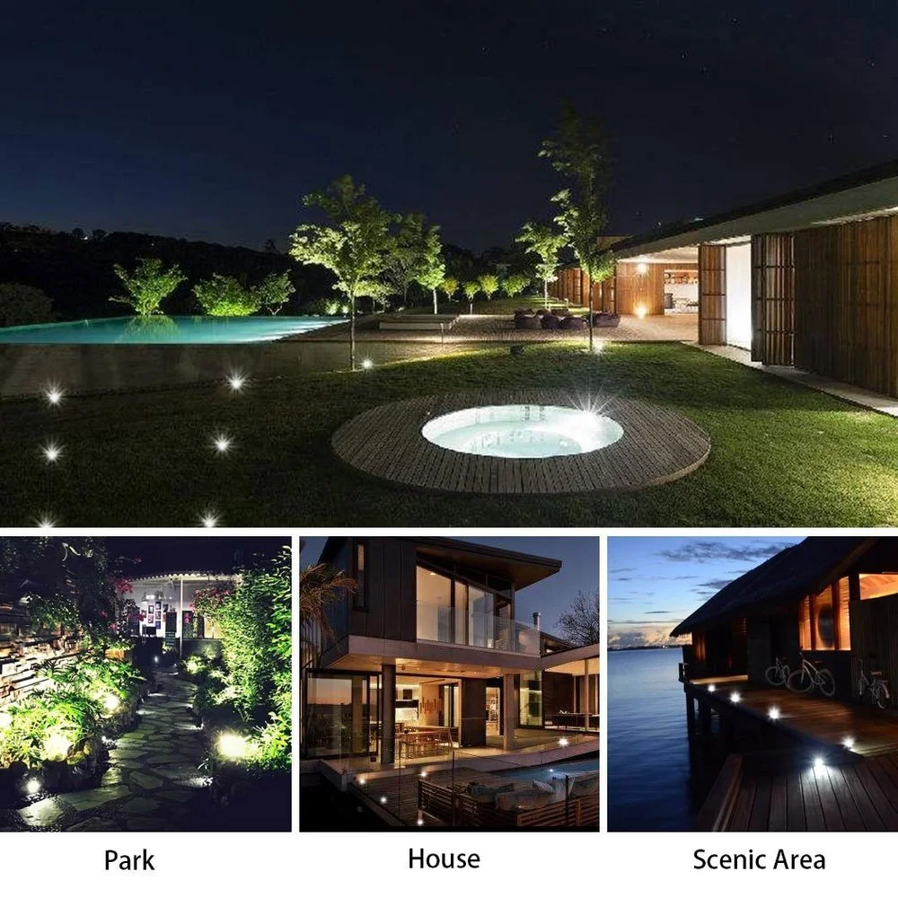 12 Pcs Solar Rasen Lampe Multi-verwenden Solar Powered Boden 8LED Solar Lichter für Außen Pathway Yard Dekorative Gehweg terrasse Decor