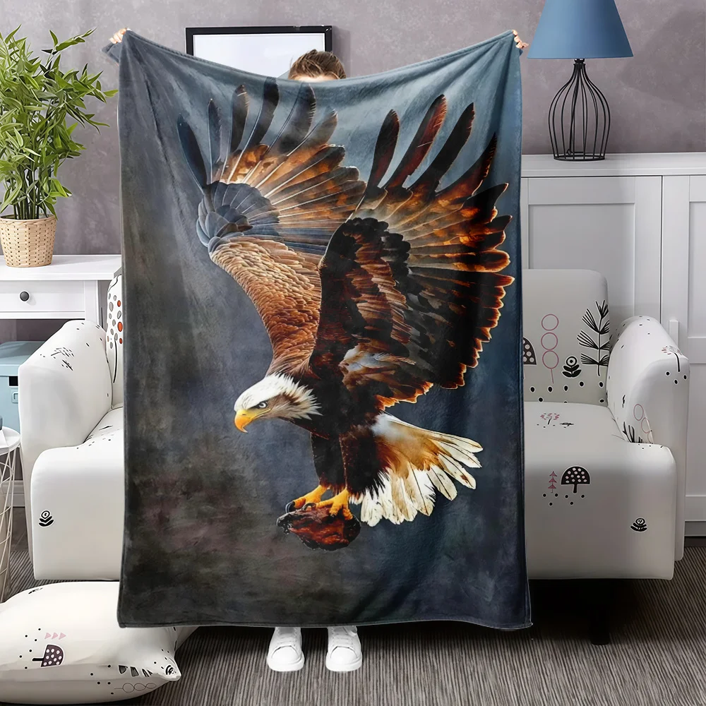 1pc Eagle in Flight Geometric Eagle Wing Pattern Bedspread - Soft Warm All-Season Luxury Bed Cover, Sofa & Camping Throw, Contem