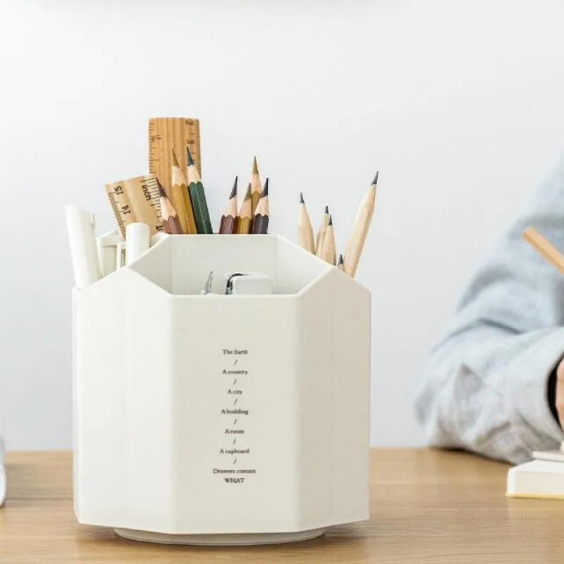 Personalized Creative Desk Pen Case Rotation Multi-function Large-capacity Desktop Storage Box for Student Office Pen Holders
