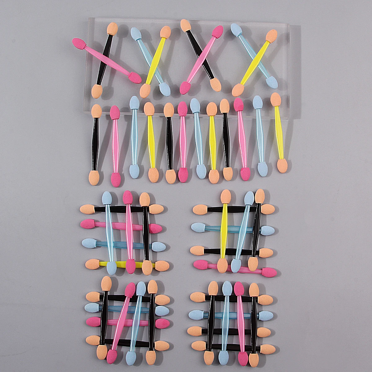 แปรงอายแชโดว์ฟองน้ำสองหัวหลากสี 50 ชิ้น, แท่งแต่งหน้าตา, เครื่องมือแปรงแต่งหน้าอเนกประสงค์