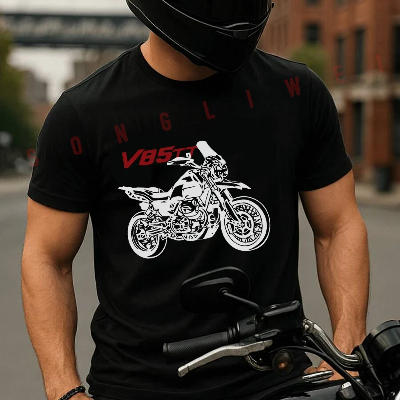 

Guzzi V85Tt V 85 Tt Moto Moto T-Shirt Cotton Motorrad Fans New Fashion Summer Men Short Sleeve O-Neck Tees
