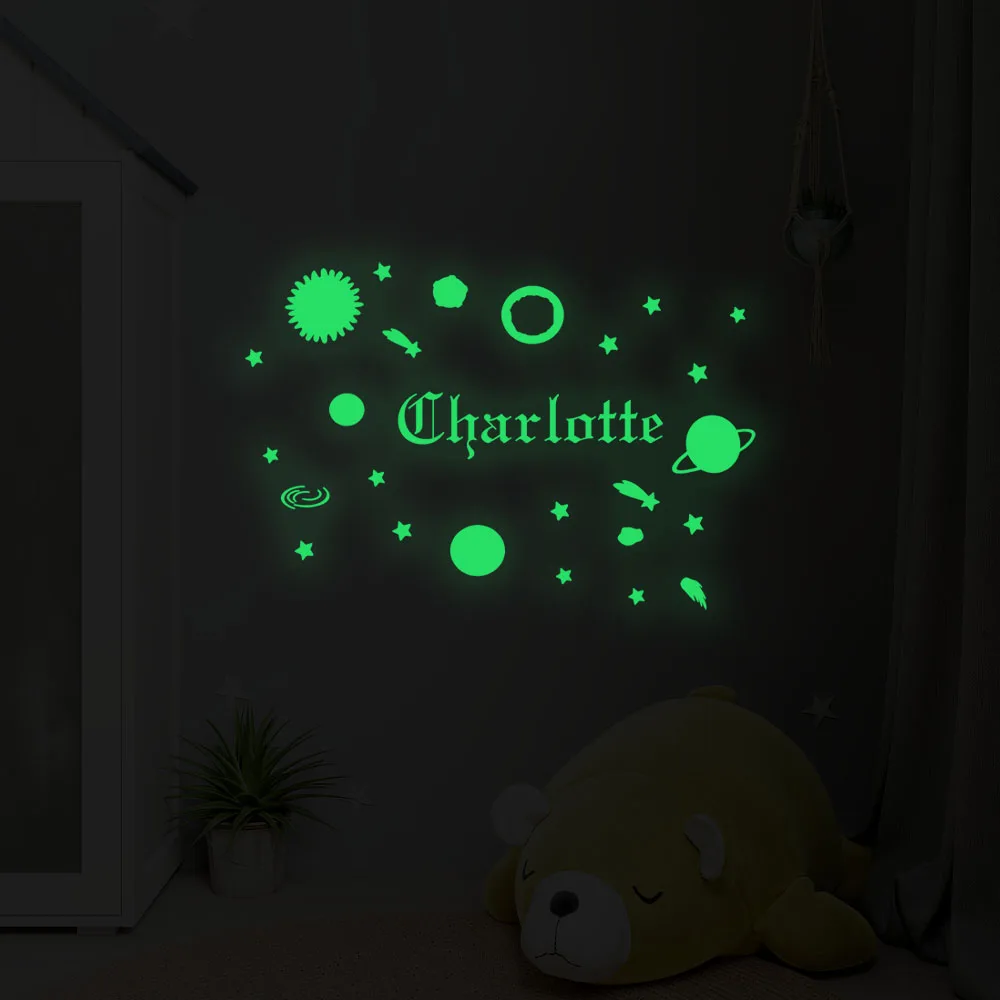 

1 шт. креативная самоклеящаяся виниловая наклейка на стену с индивидуальным дизайном и именем, водонепроницаемая, для декора дома