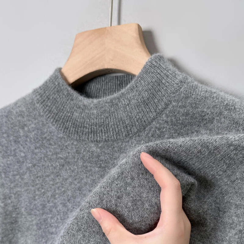 Korea Fashionable Men\'s Winter Sweater Half Turtleneck Loose Youth Fashion Urban Simple South Warm Thick Sweater