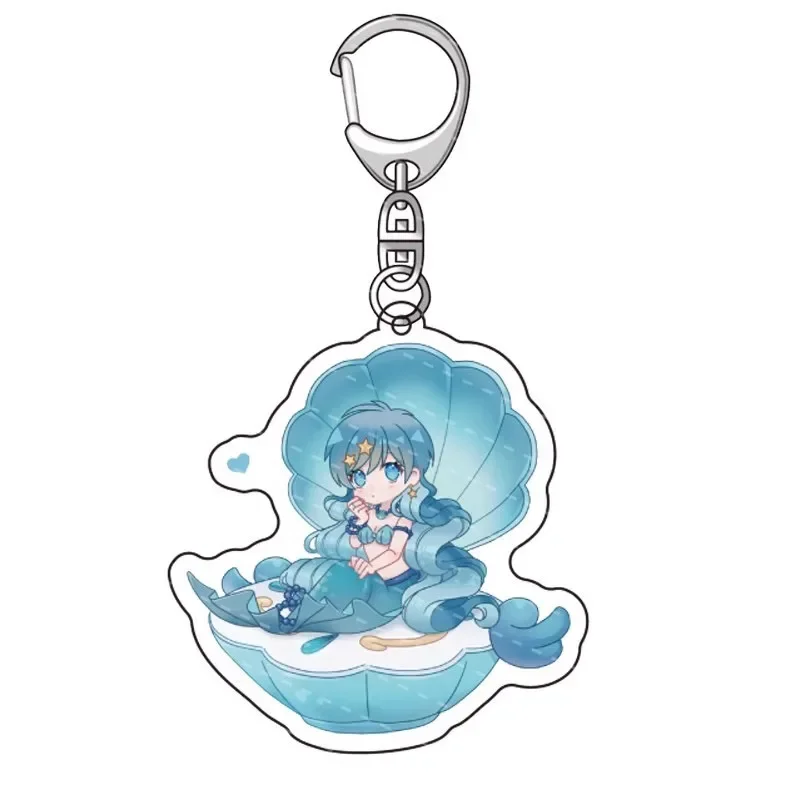 人魚の歌う人魚の歌キーホルダーピンクの花森ペンダントアクリルかわいいペンダント漫画の形の誕生日ギフト
