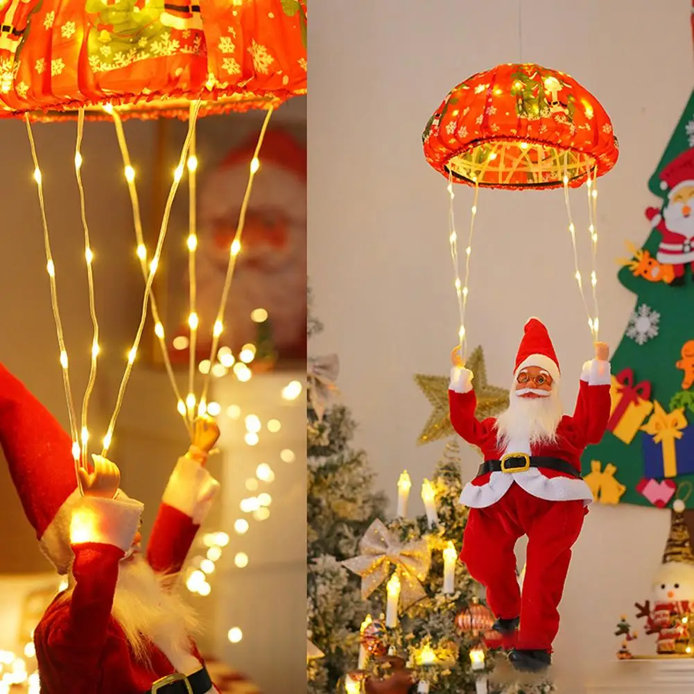 أضواء المظلة سانتا كلوز Led أضواء جو عيد الميلاد أضواء الشمسية في الهواء الطلق عطلة أضواء DIY #4