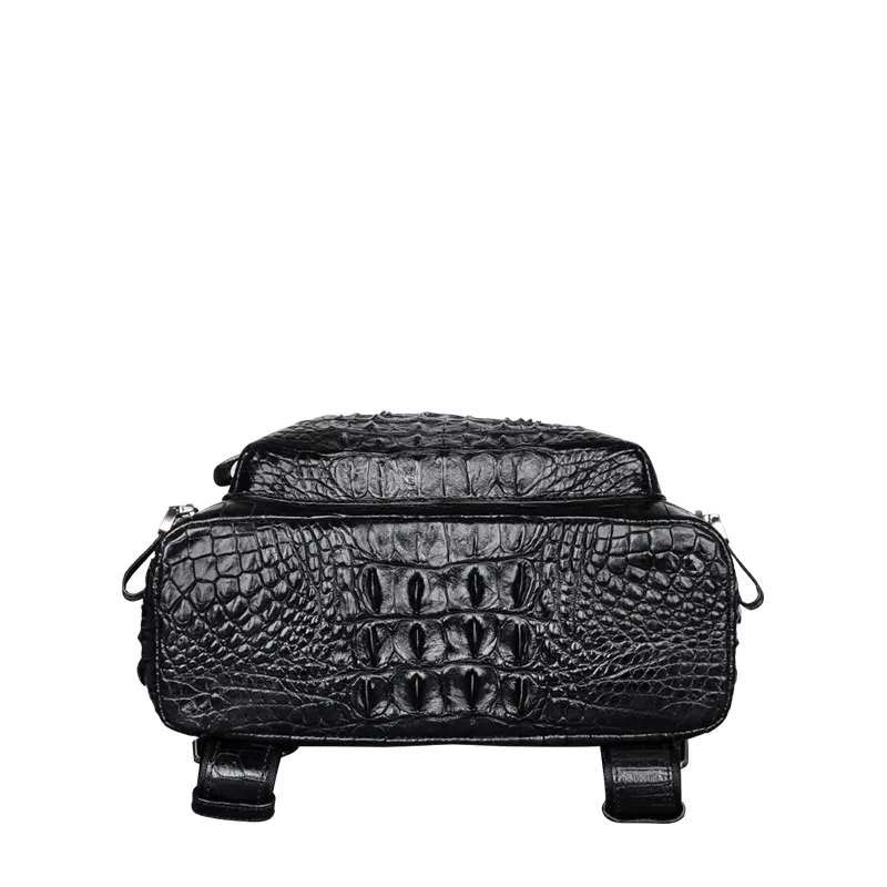 New Fashionable British Style Large Men Capacity Thai Crocodile Travel Bag 15 Inch Genuine Leather Mens Computer Laptop Backpack