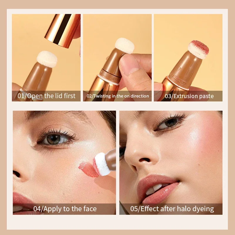 Neue Creme Bronzer Kontur Rouge Schönheit Zauberstab Highlighter Erröten Mit Kissen Flüssigkeit Gesicht Bronzer Zauberstab Stick Applikator Make-Up