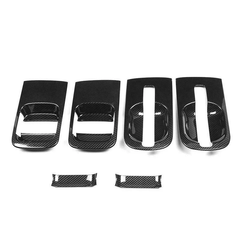 6 Pack Carbon Fiber Black Door Handle Bowl Cover Fits for Hyundai Grand Starex H1 2019 Car Exterior Accessories Replacement