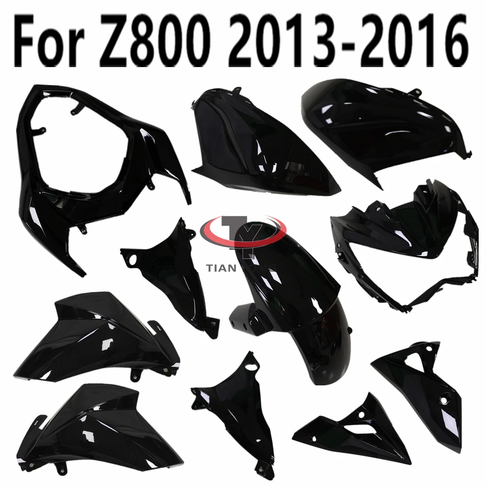 behind Side panel Plastic parts Bright black Motorcycle For Z800 2013-2016 Bodywork Fairing Cowling Components tail
