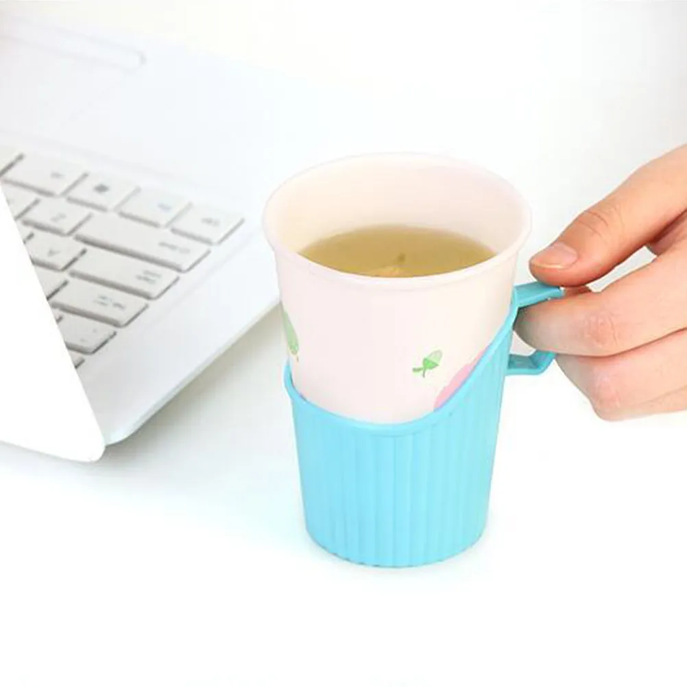 24Pcs Insulation Cup Holders Heat Proof Anti-Scald Hand Protector Convenient Disposable Paper Cup Covers for Standard Cups