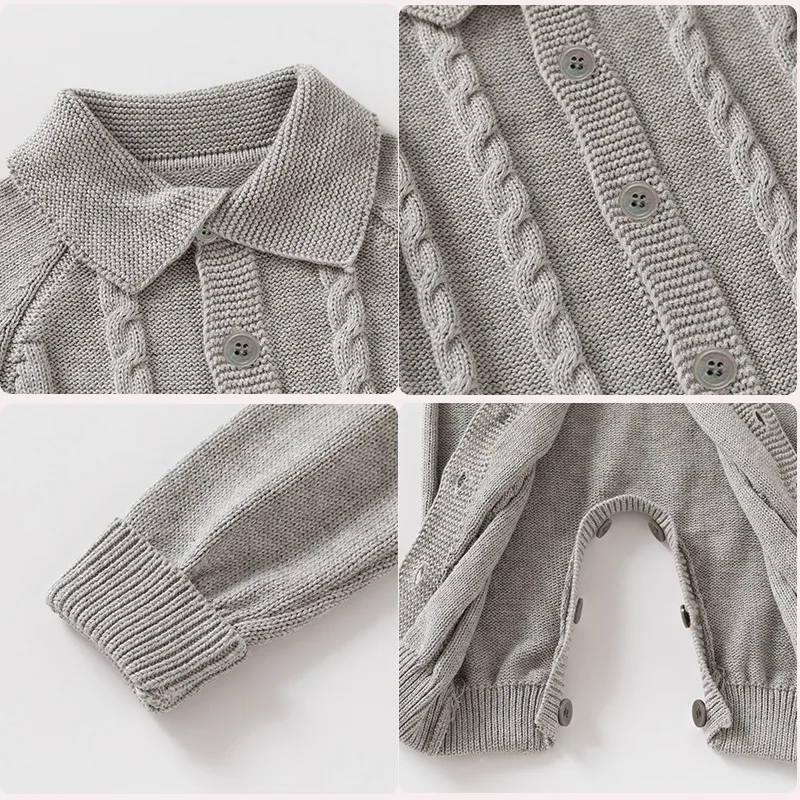  بدلة رومبير متماسكة لخريف وشتاء 2025 ملابس أطفال حديثي الولادة من القطن الخالص ملابس للرضع والبنات والأولاد من عمر 0 إلى 24 شهرًا ملابس لطيفة من قطعة واحدة #4