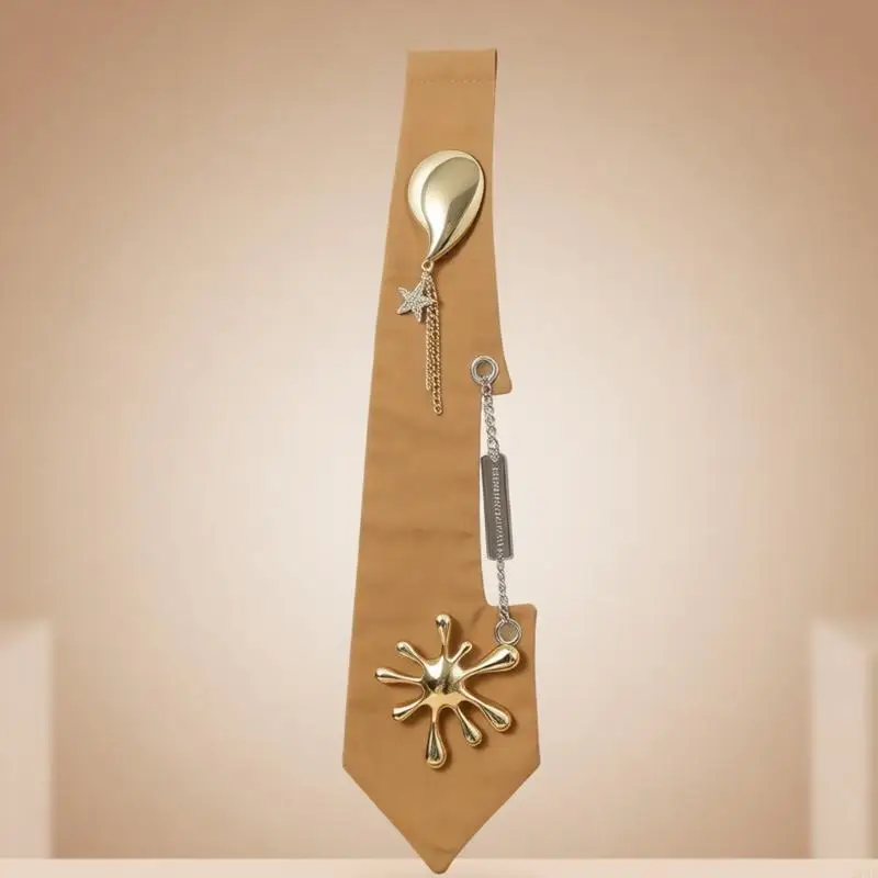 Punk Tie for Women Adjustable Schoolgirl Uniform Pre Tied Charm Neck Tie