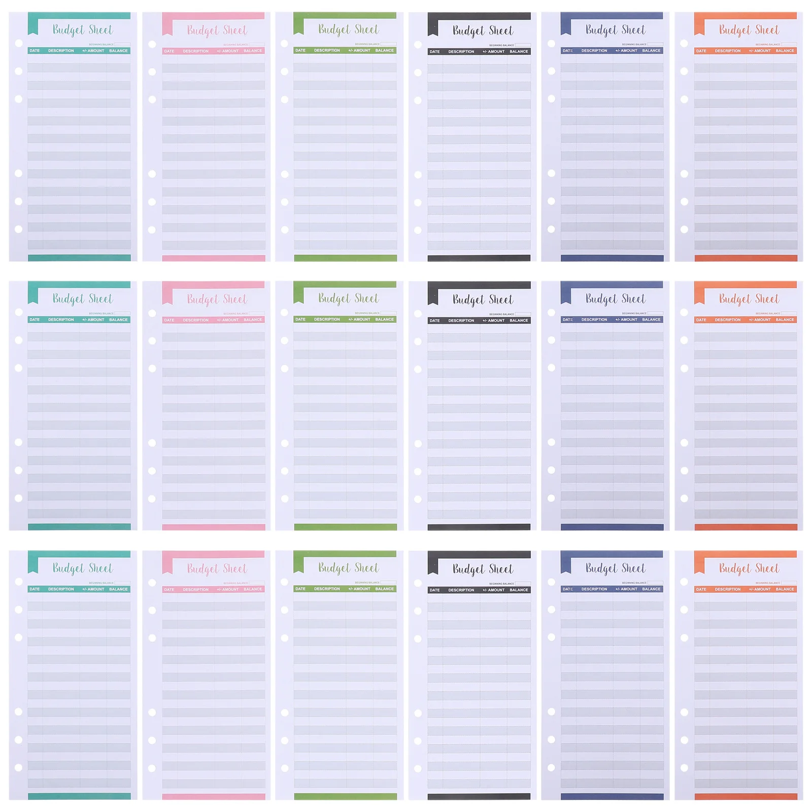 مجموعة ملونة لتنظيم أوراق Excel لتعقب النفقات مكونة من 40 قطعة #1