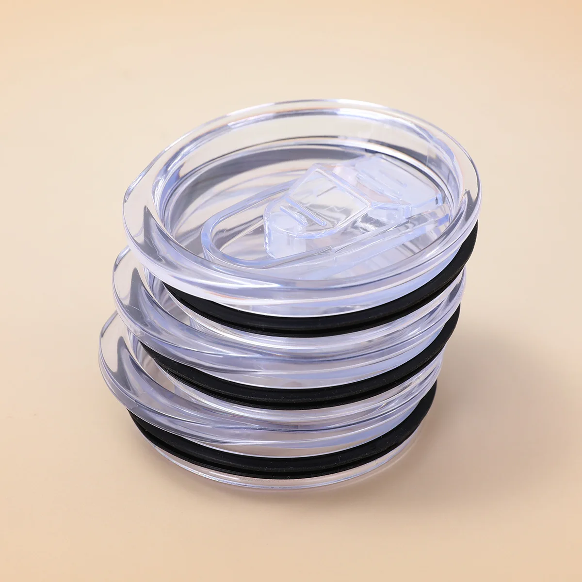 12oz 16oz 20oz 30oz Slim Straight Cup Push Lid Sealed Leak-proof Transparent Slide Lid Simple Car Cup Lid Wholesale Tapa De Taza