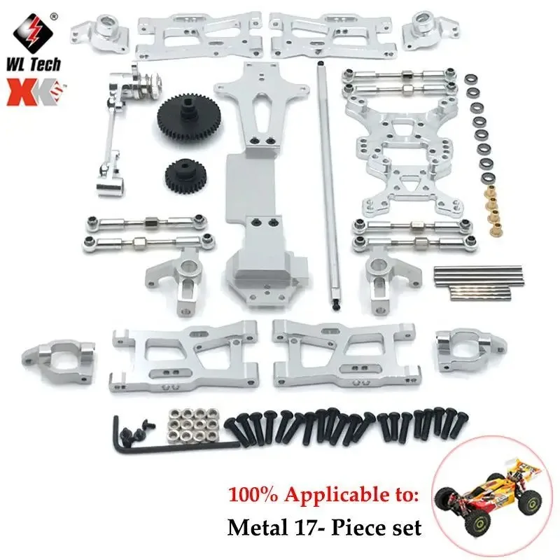 WLtoys-Metal Swing Arm Steering Block Link Rod Kit, Peças de Atualizações de Carro, Acessórios do carro, 144001, 144002, 144010, 124017, 124019