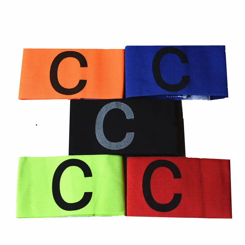 Football Match Captain C Word Mark Armband Paste Team Leader C Word Nylon Flexible For Soccer Sports Accessories Unisex