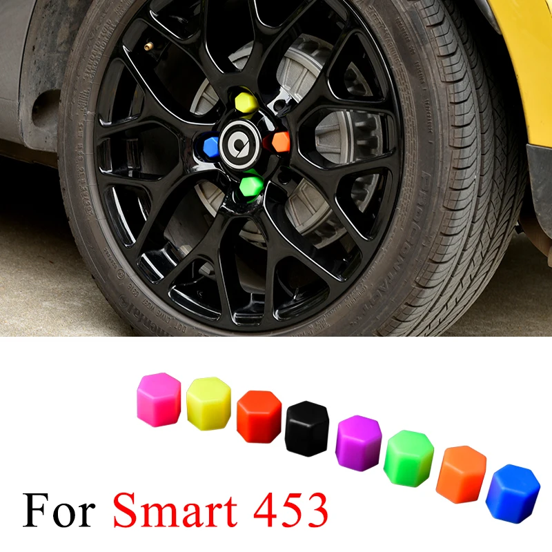 Car Silica Gel Wheel Nuts Screw Bolt Decorative Tire Wheel Tyre Screw Cap For Smart 453 Fortwo Forfour Car Styling Accessories