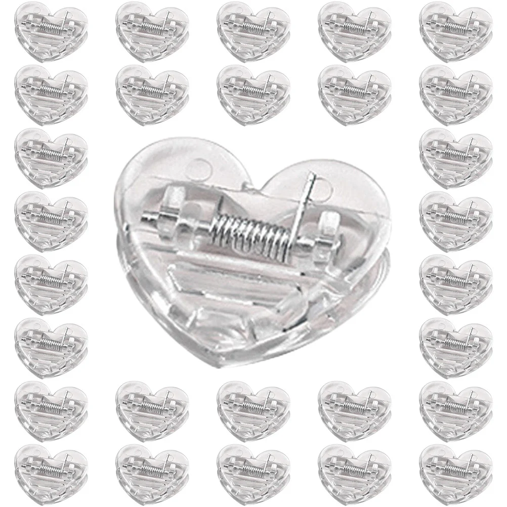 40 pçs clipes de coração claro pequena foto grampos para arquivo notas de papel pasta decoração de escritório em casa exibição de parede multi-função suprimentos