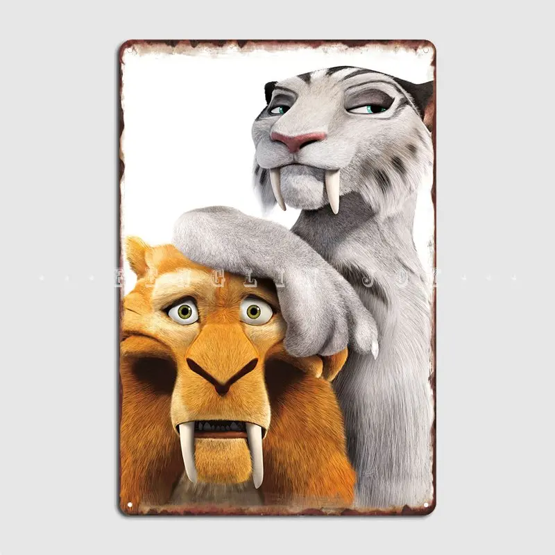 Diego And Shira Portrait Metal Sign Pub Home Personalized Wall Decor Tin Sign Poster