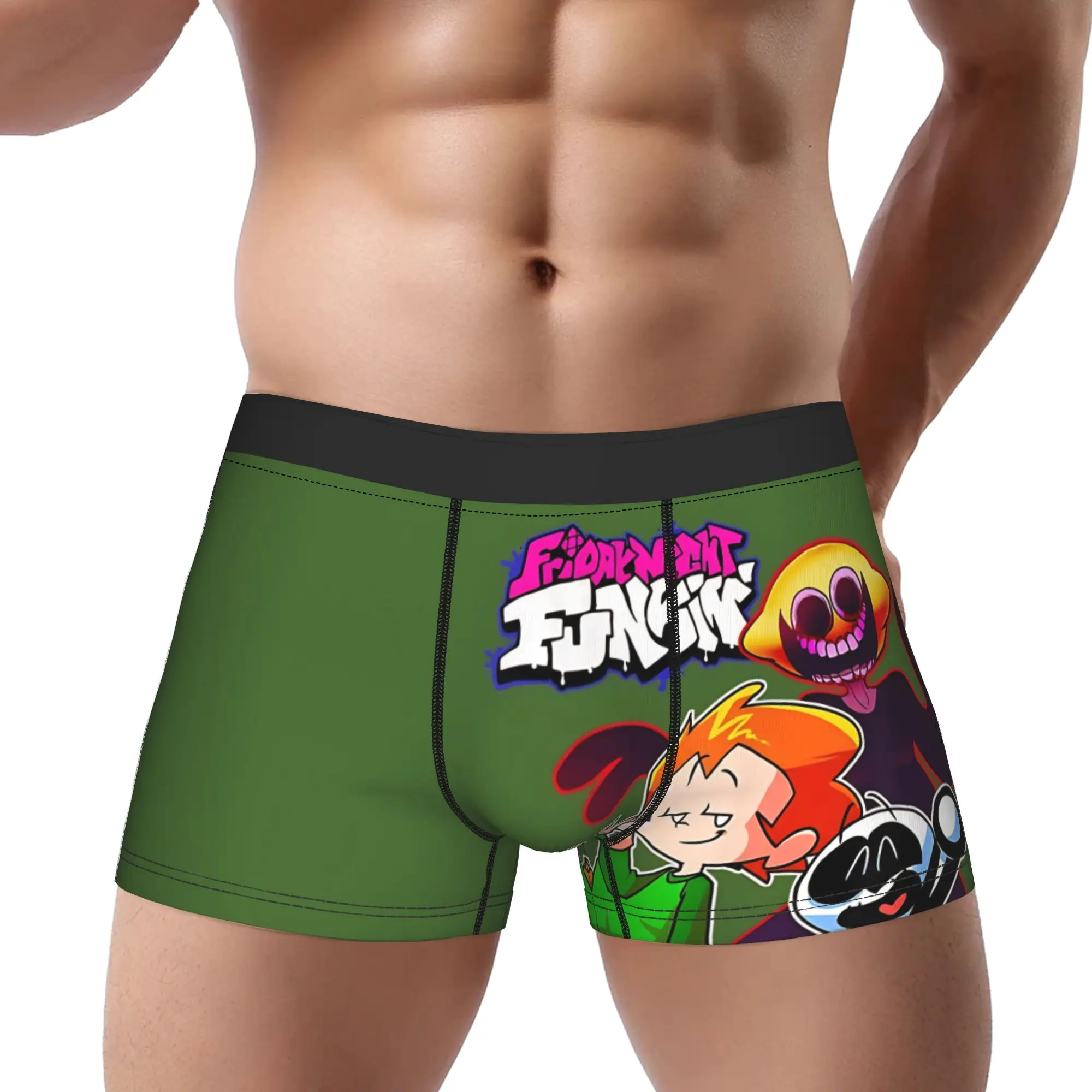 Funny Friday Night Funkin Art Pico And Friend  FNF Underpants Breathbale Panties Men's Underwear Ventilate Shorts Boxer Briefs