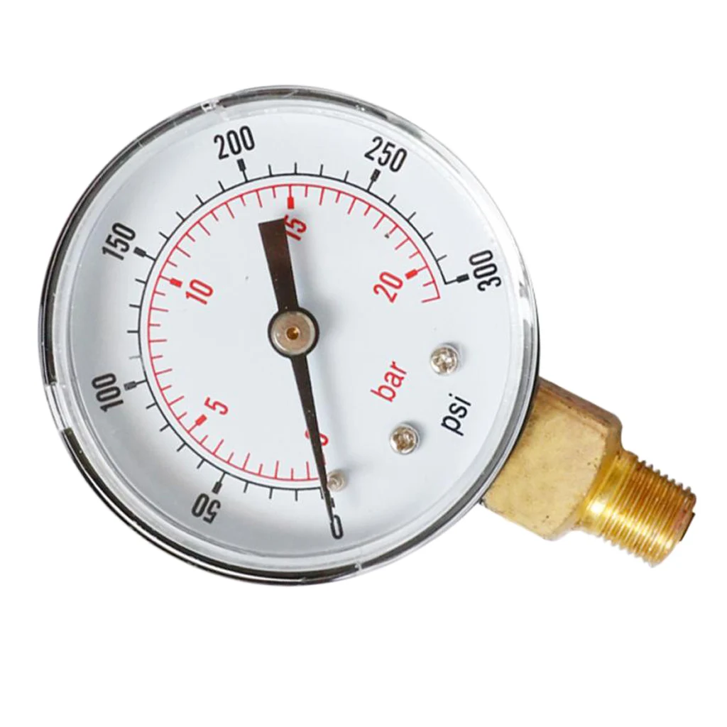 Air Water Pressure Gauge 1/4 BSP Manometer Y504 0-300psi Center Back Mount