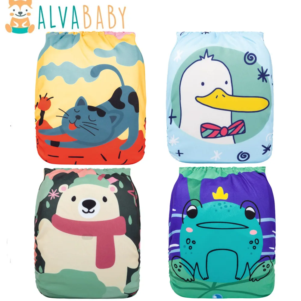 U Pick ALVABABY Positioning Baby Cloth Diaper Washable Baby Cloth Nappy with 1pc Reusable Diaper Insert