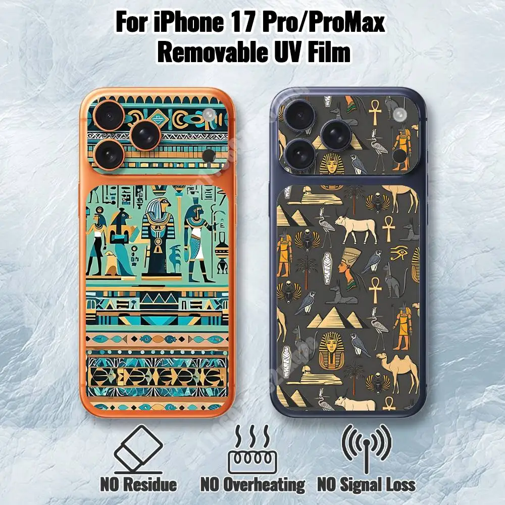 

Mysterious Egyptian Pattern Removable UV Film for iPhone 17 Pro 17 ProMax Protective Sticker
