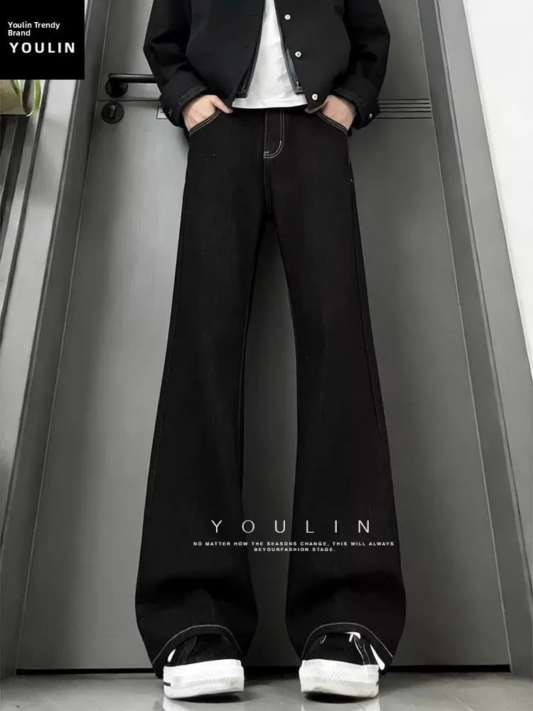 

Slim Fit Tapered Denim Jeans Men's American Cleanfit Pants Long Leg Visual Knife Straight Tube Casual Leisure Travel Jeans